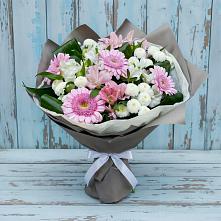 Букет цветов из:  Герберы, Альстромерии и Хризантемы #REPLACE_PRED# Советском