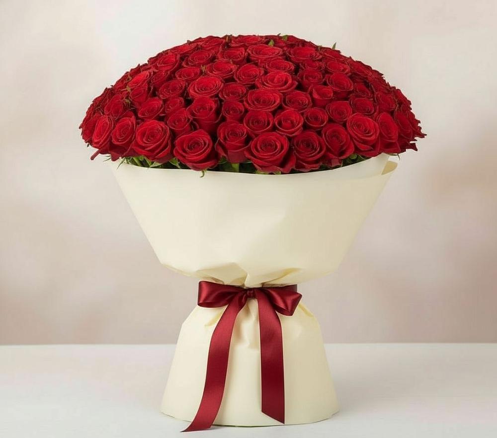 Букет 101 Красная роза Милано в Советском
