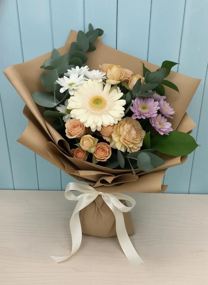 Букет цветов из: Герберы и Хризантемы в Советском
