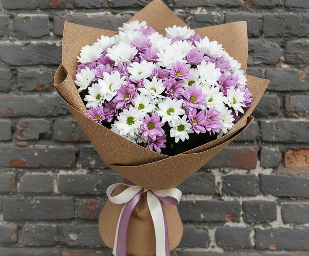 Букет цветов из: Хризантемы в Советском