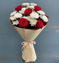 Букет цветов из:  Розы и Хризантемы в Советском