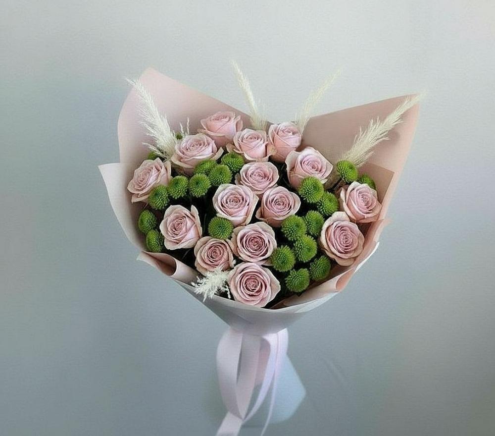 Букет цветов из: Розы и Хризантемы в Советском