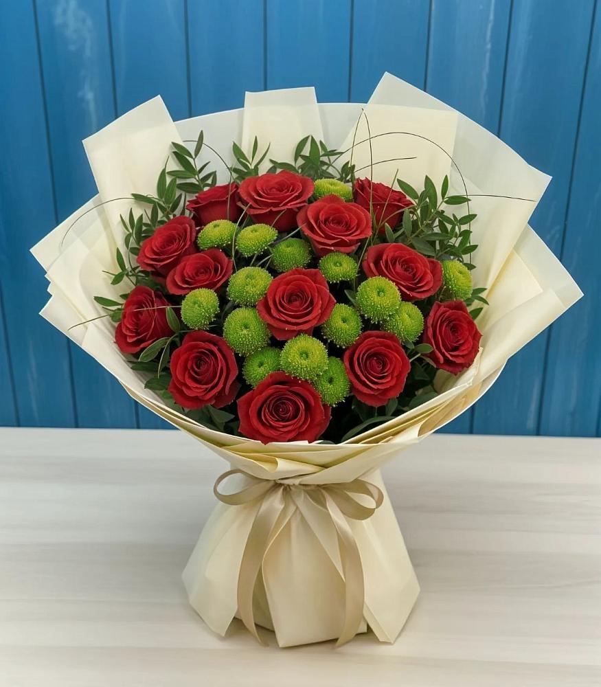 Букет цветов из: Розы и Хризантемы в Советском